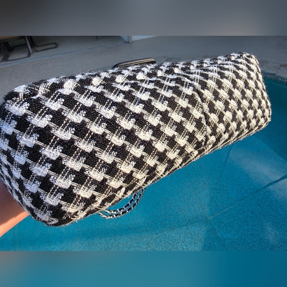 Karl Lagerfeld Tweed Houndstooth Shoulder/Crossbody Bag - Picture 12 of 14
